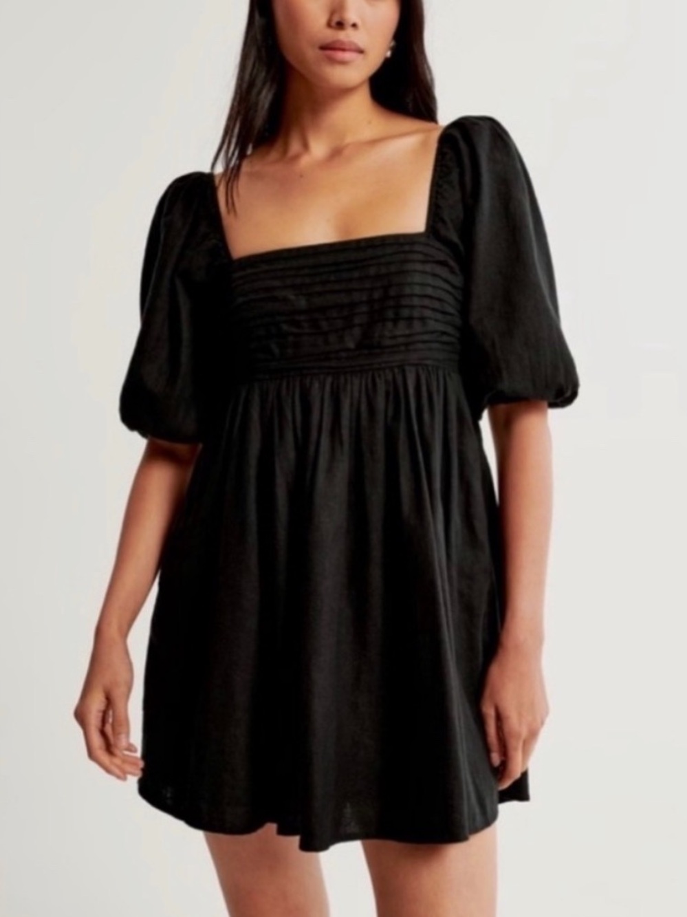 A&F Emerson Poplin Puff Sleeve Mini Dress